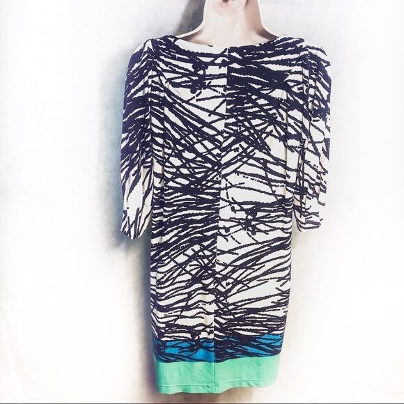 Adrianna Papell Striped Sheath Dress Sz 6 - Picture 5 of 8